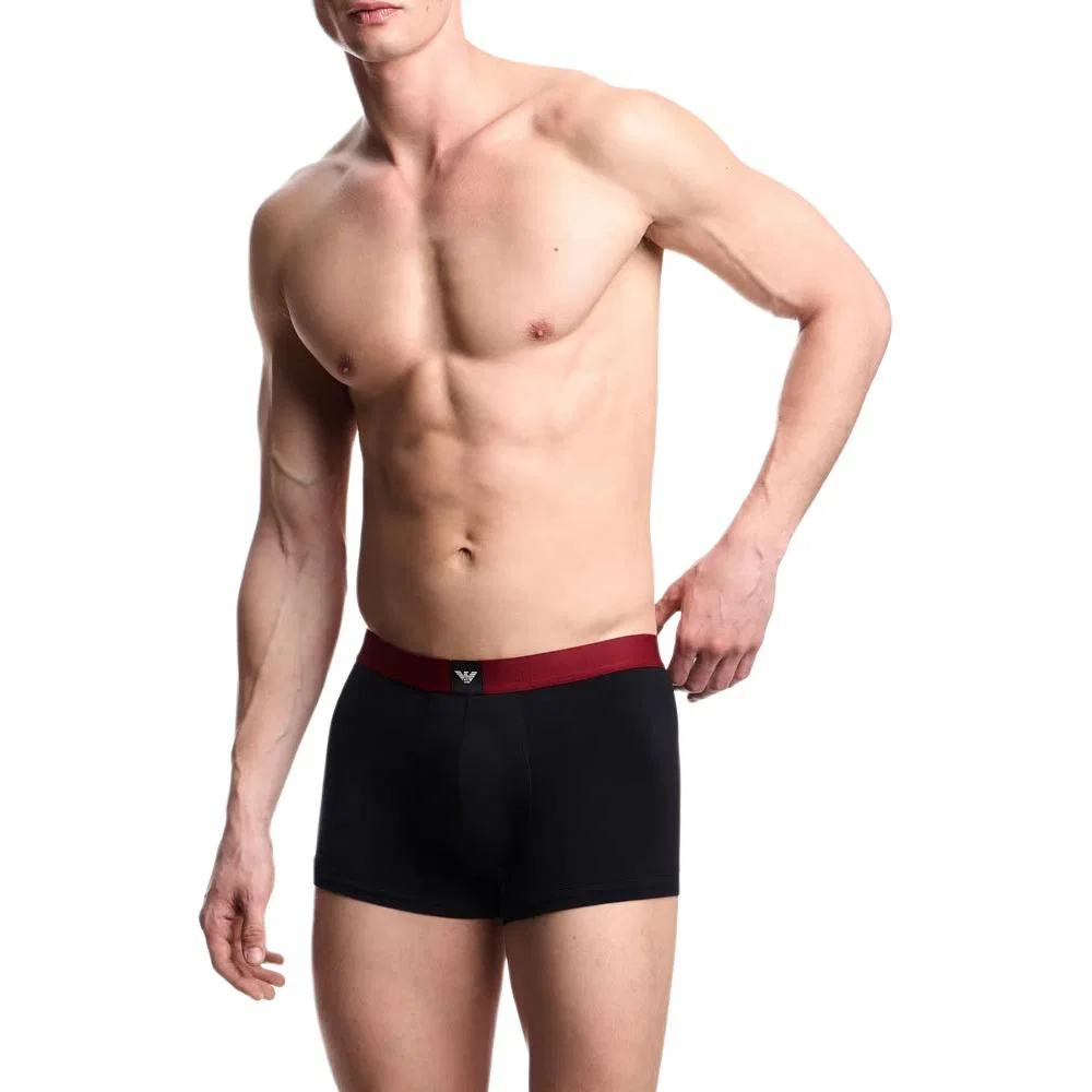 Боксеры EMPORIO ARMANI с логотипом, набор из 3 штук (бордовый+черный+белый) — фото 2