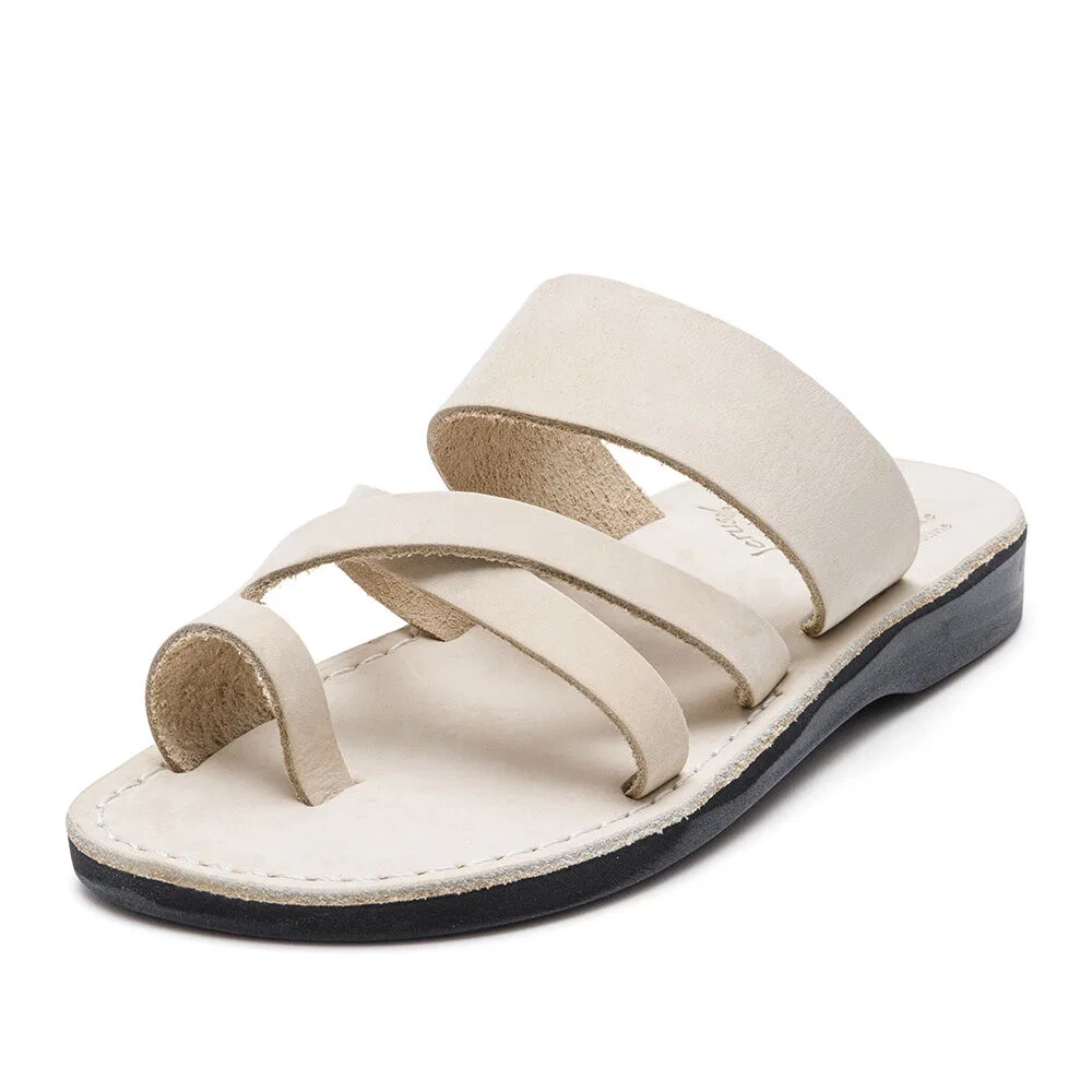 Мужские белые нубуковые шлёпанцы The Good Shepherd от Jerusalem Sandals — фото 3