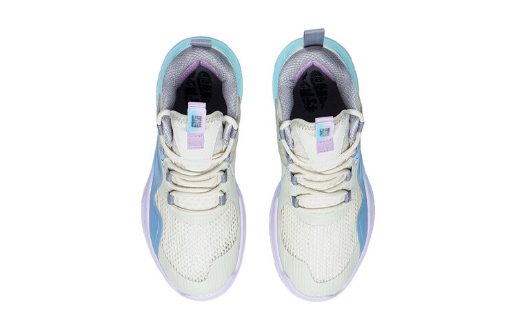 Детские баскетбольные кроссовки GS Mid-top Pearl White/Aurora Blue Lining Young — фото 4