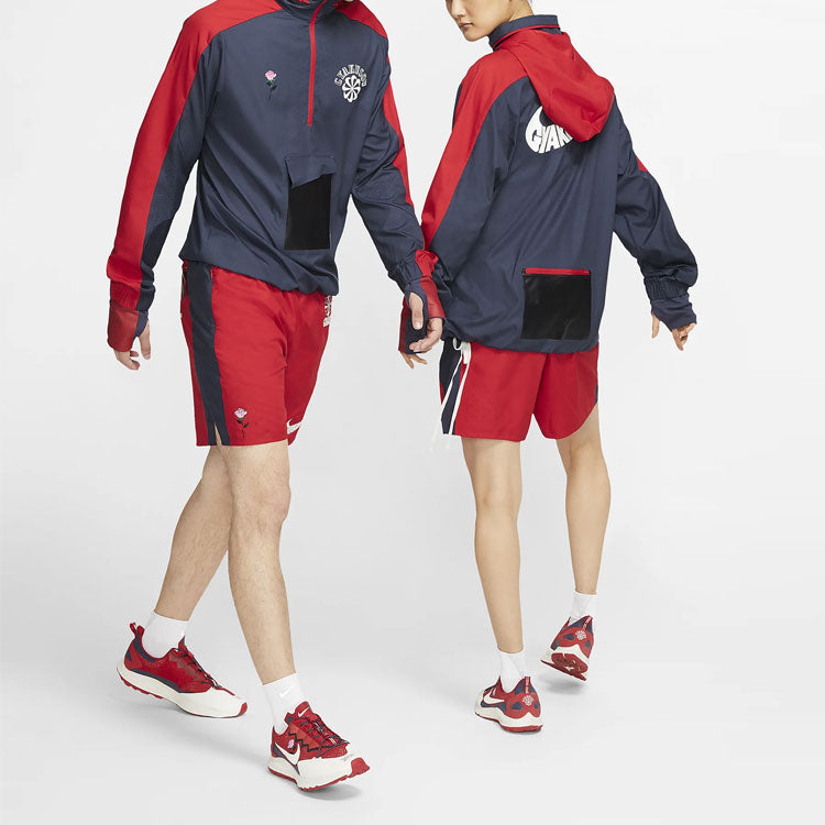 Худи Nike x Gyakusou Crossover 1/2 Zipper Colorblock Hooded Jacket US Edition Couple Style Blue, темно-синий — фото 3
