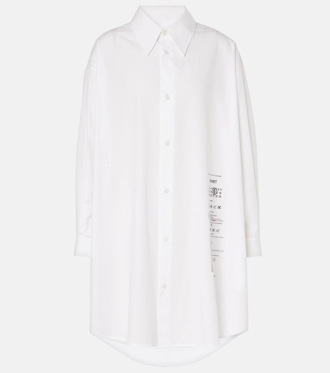 

Платье-рубашка из хлопка Mm6 Maison Margiela, белый
