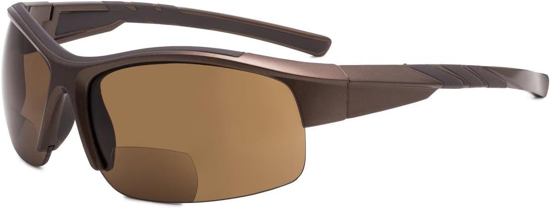 

Спортивные бифокальные солнцезащитные очки Eyekepper TR90 без оправы, небьющиеся, для бейсбола, бега, рыбалки, вождения, гольфа, софтбола, пешего туризма, Pearly Brown Frame/Brown Lens