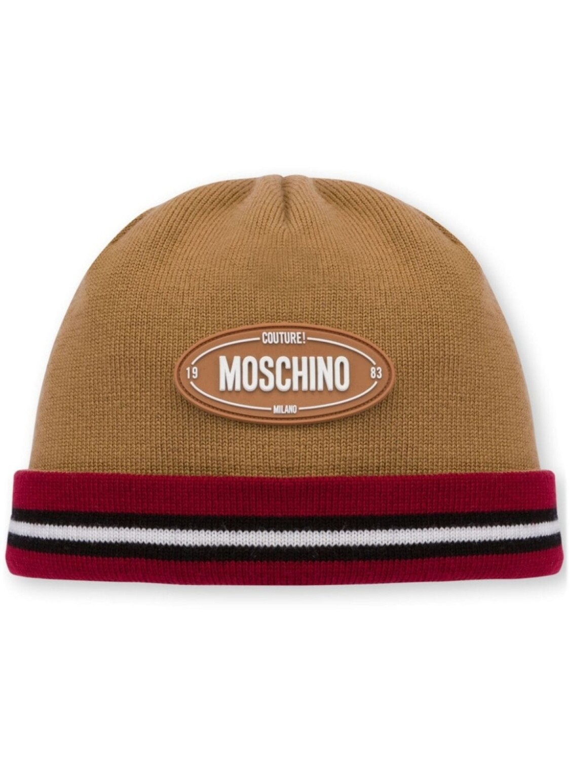 

Moschino шапка бини с логотипом, коричневый