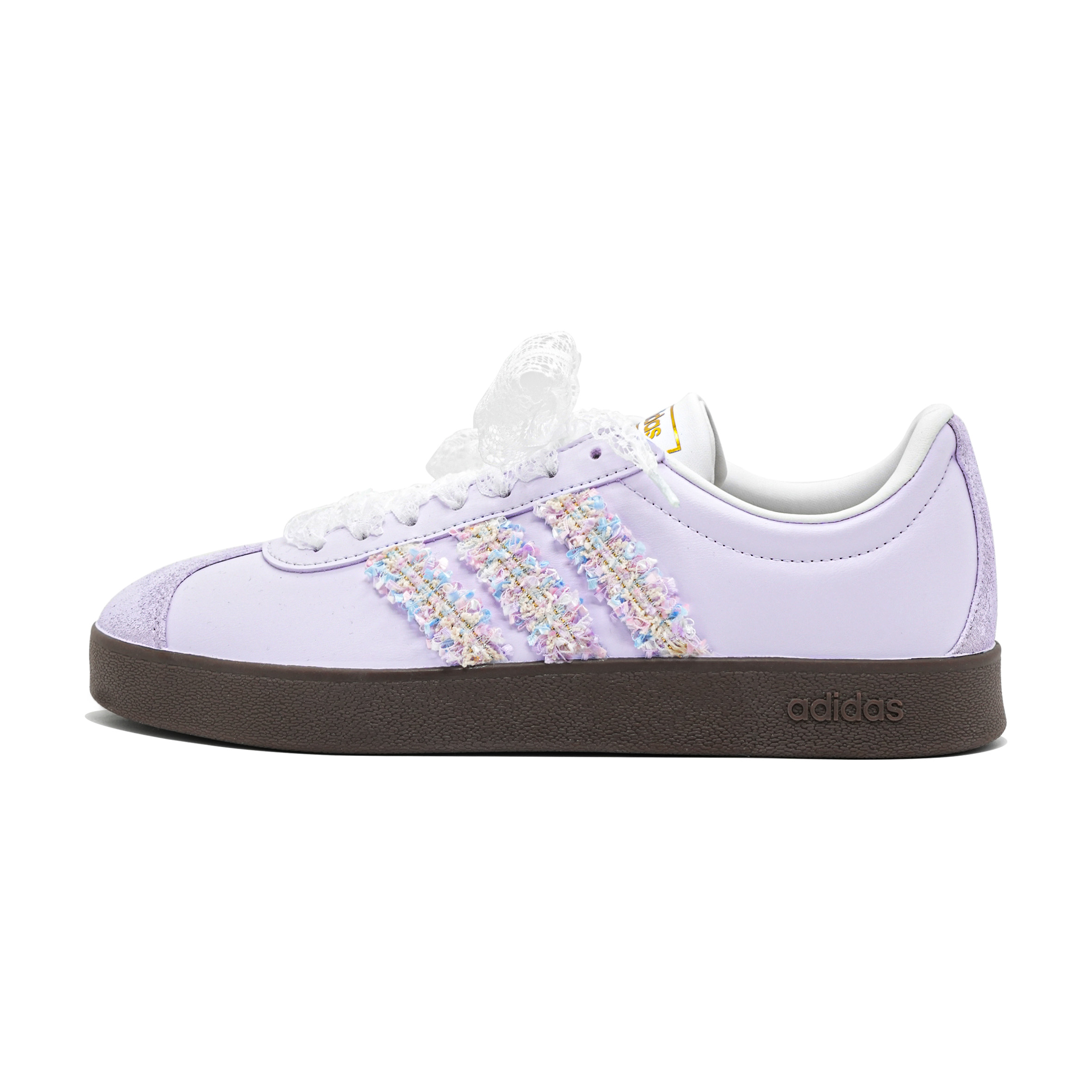 

VL COURT 2.0 Lilac износостойкие и легкие низкие скейтборд кроссовки Unisex Adidas, светло-фиолетовый