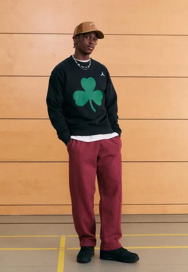 Толстовка Boston celtics crew logo club wear Jordan, черный — фото 2
