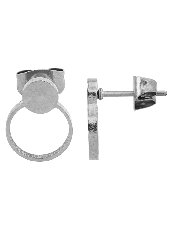 

Adeliás Женские серьги - Серьги-гвоздики из нержавеющей стали серебристого цвета