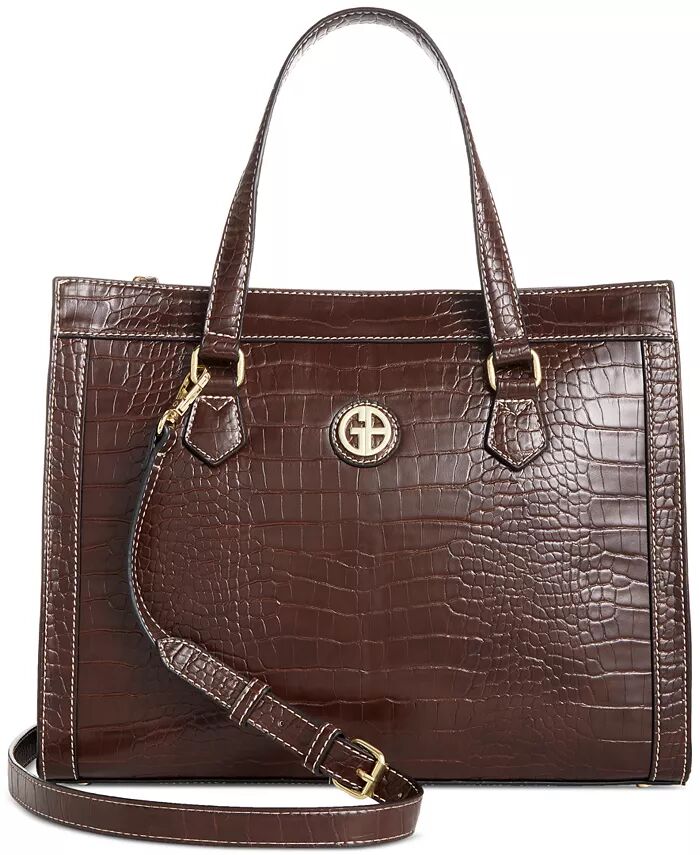 

Сумка-тоут Croc Medium Book Tote Giani Bernini, коричневый