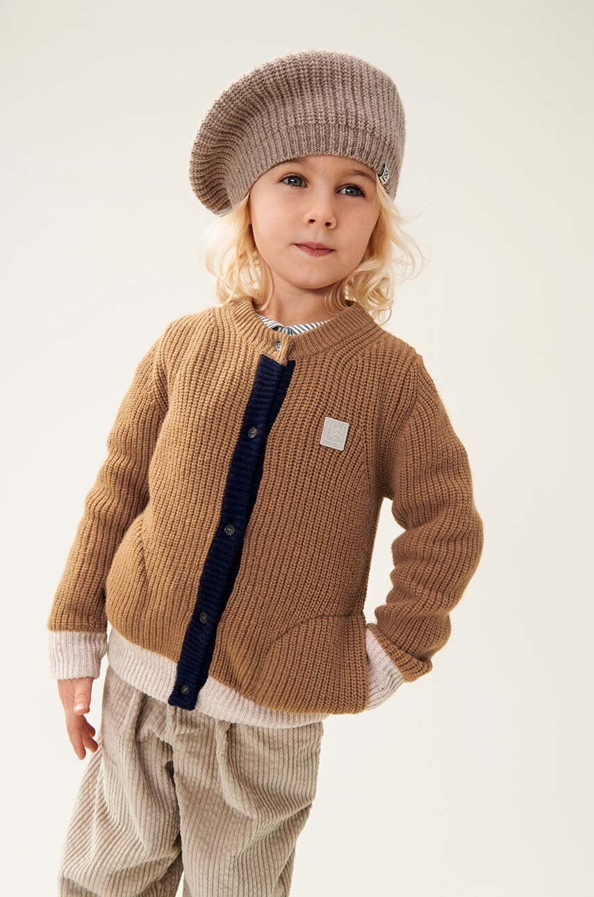 

Детский шерстяной кардиган Liewood Tiago Knit Cardigan, коричневый