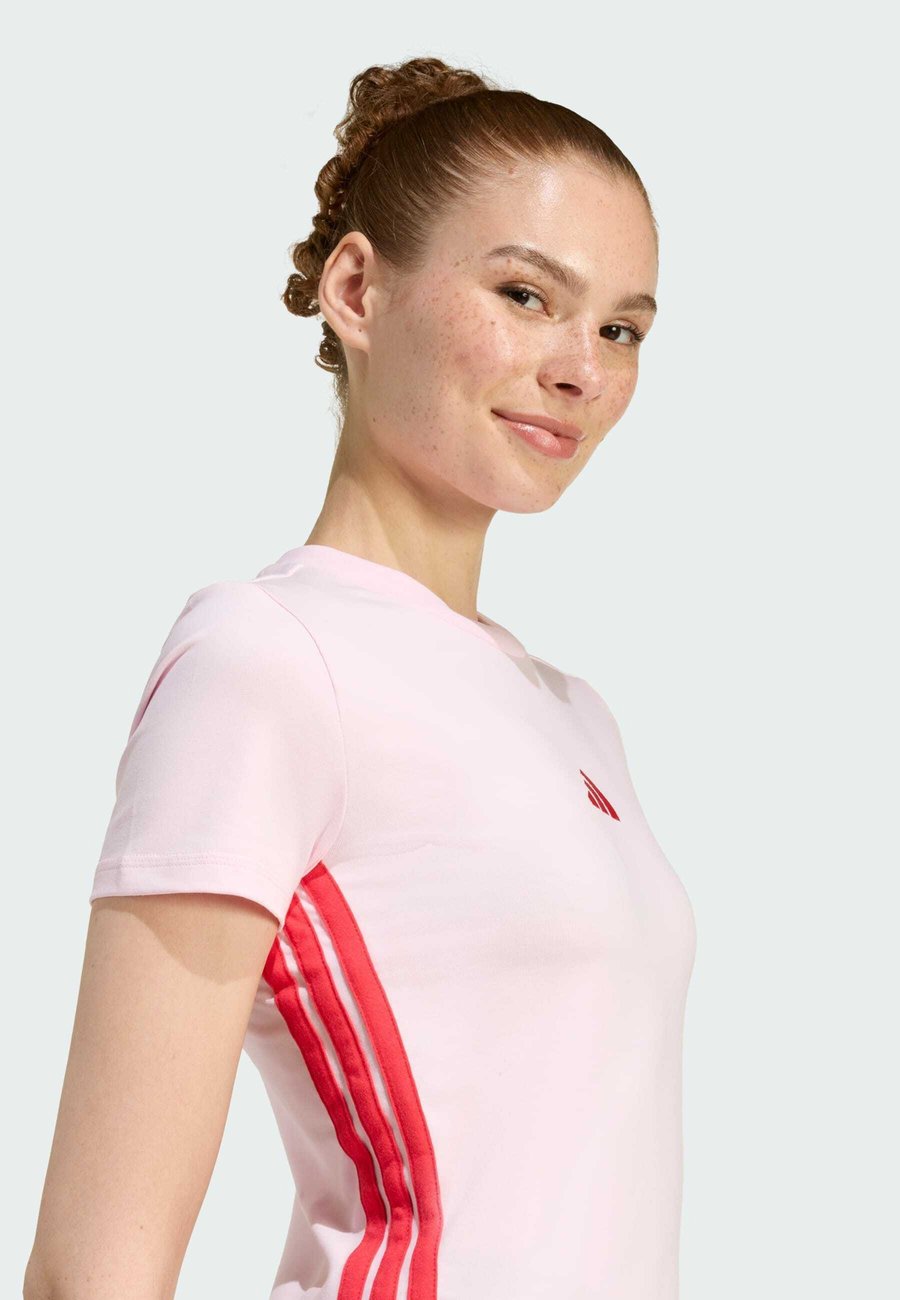 Футболка Adidas Sportswear W 3S SJ T, Clear Pink Pure Ruby/Pink — фото 3