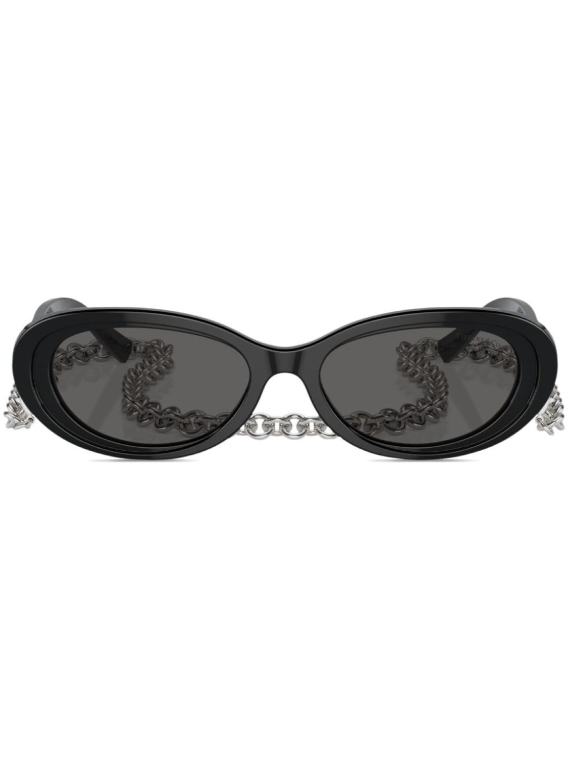 

Tiffany & Co Eyewear солнцезащитные очки в овальной оправе, черный