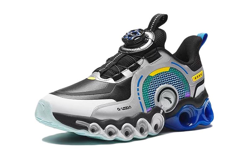 Амортизирующие кроссовки Low Top для детей черно- подростковые Antakids, черный/серебряный/белый/medium синий — фото 3