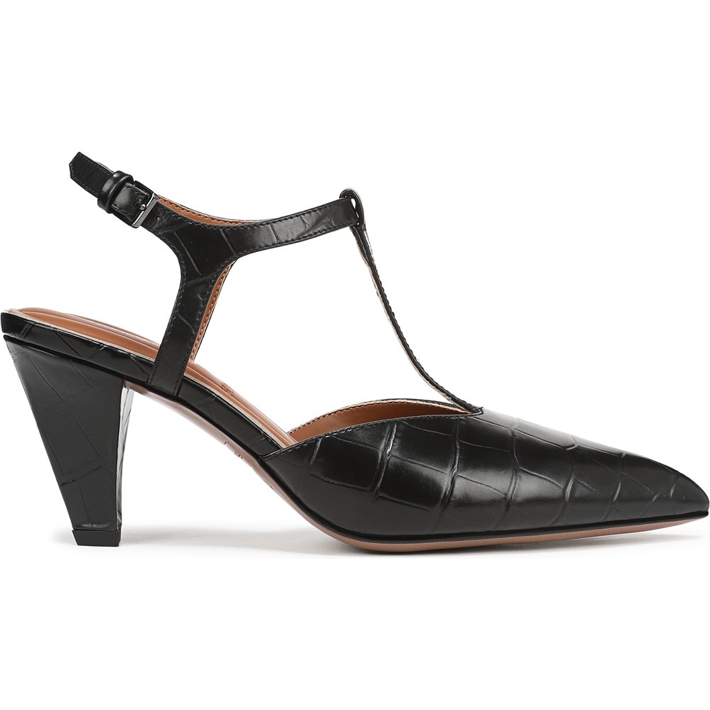 Туфли на каблуке Franco Sarto Franco ovett, black croc print leather — фото 2