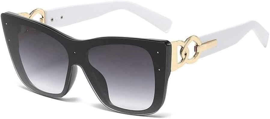 

Женские солнцезащитные очки «кошачий глаз» без оправы, роскошные модные солнцезащитные очки «кошачий глаз» для женщин, большие солнцезащитные очки без оправы для женщин TYUVIVO, C10blackwhite