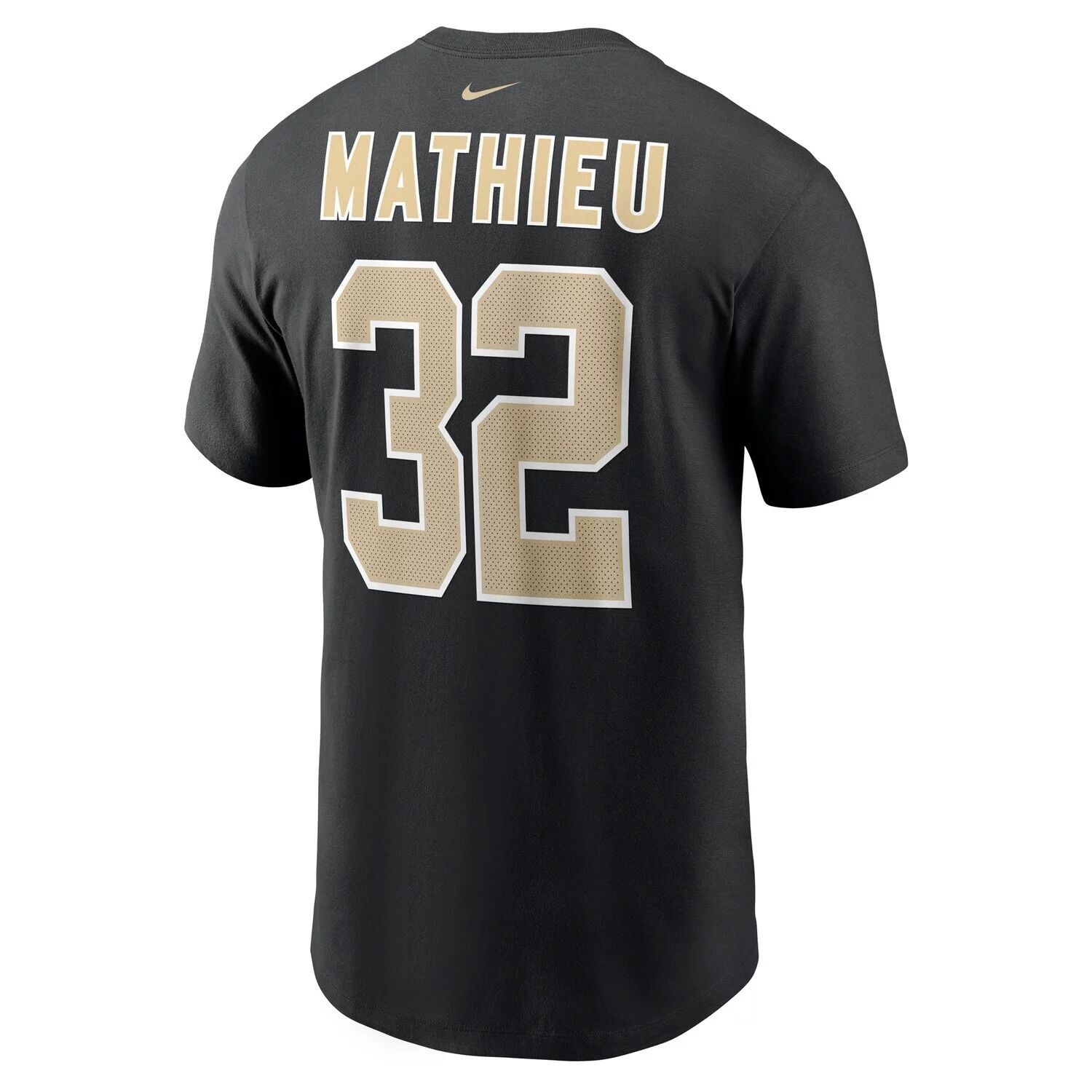 Мужская черная футболка Tyrann Mathieu New Orleans Saints с именем и номером игрока Nike — фото 3