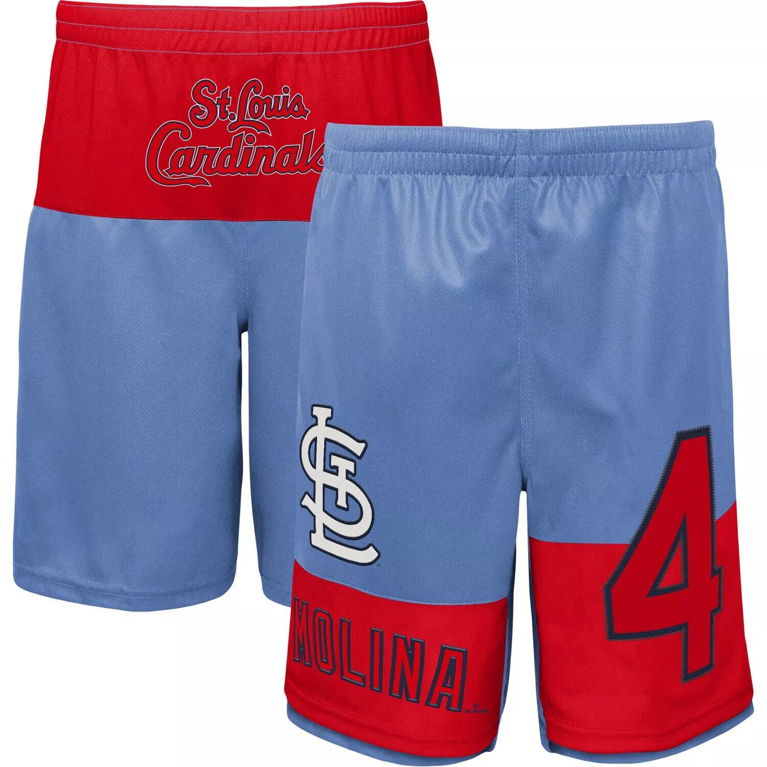 Молодежные шорты Yadier Molina Голубые с именем и номером St. Louis Cardinals Pandemonium Outerstuff — фото 4
