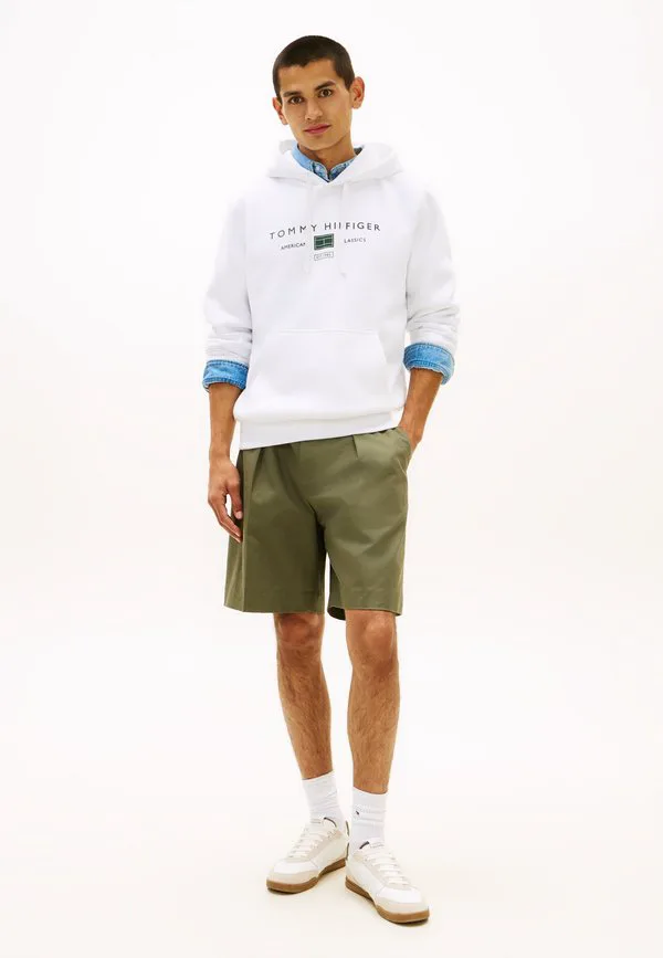 Худи с капюшоном и завязками из махровой ткани с логотипом Tommy Hilfiger, White — фото 2
