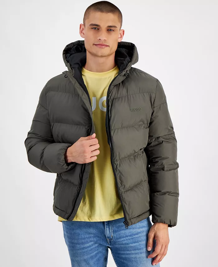 

Мужская утепленная стеганая куртка Beazly2435 с молнией по всей длине, slim-fit Hugo Boss, серый