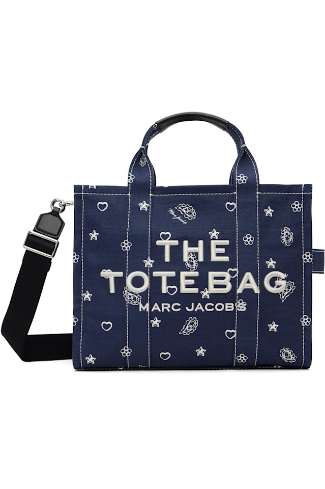 

Marc Jacobs Синяя холщовая сумка-тоут "бандана" среднего размера