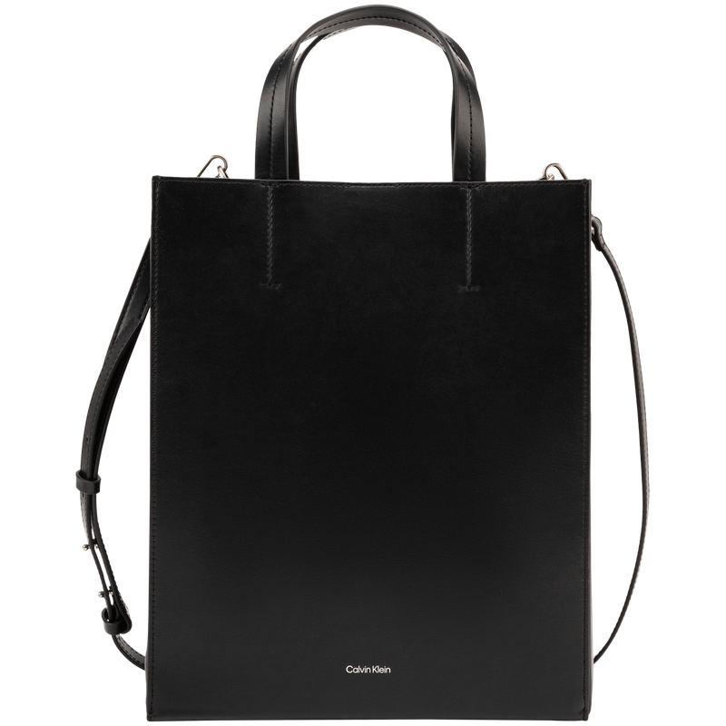 

CALVIN KLEIN Кожаная кожаная сумка через плечо среднего размера для женщин Space Black, BAE-Space Black