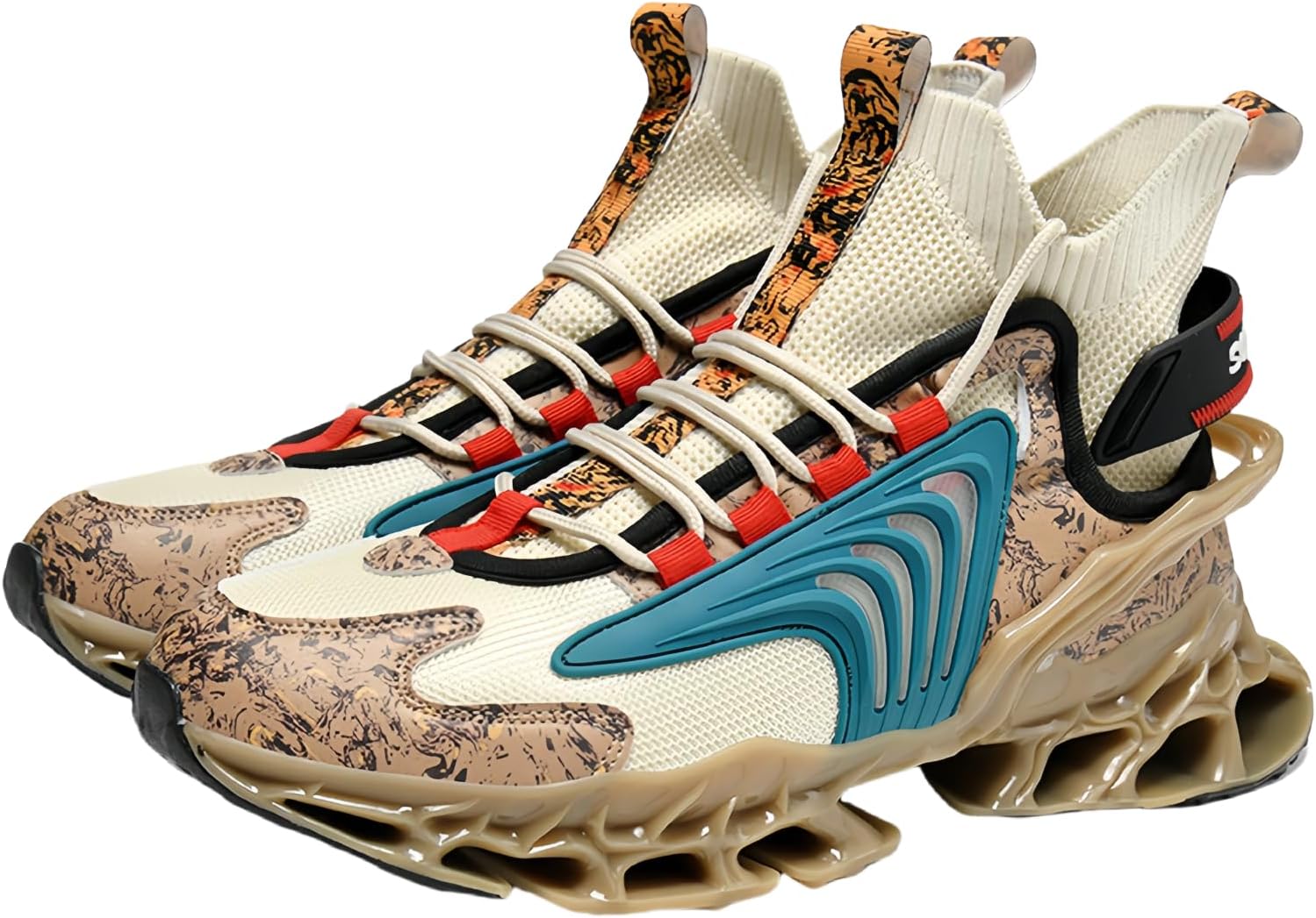 

Высокие кроссовки для мужчин, модные беговые с амортизатором, противоскользящие, для улицы, для тренировок и баскетбола Warktmy, коричневый