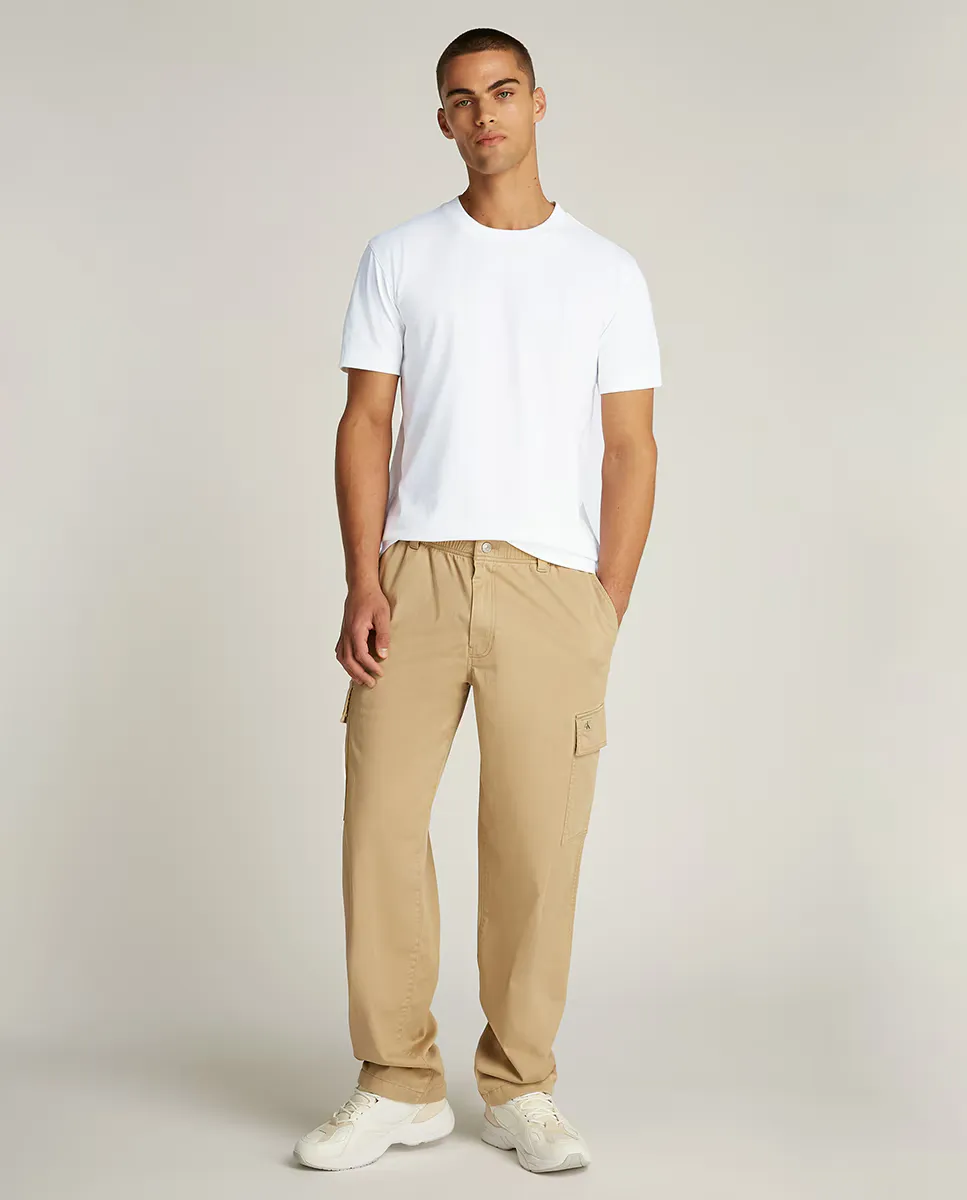 

Мужская футболка с коротким рукавом и монограммой Calvin Klein Jeans, белый