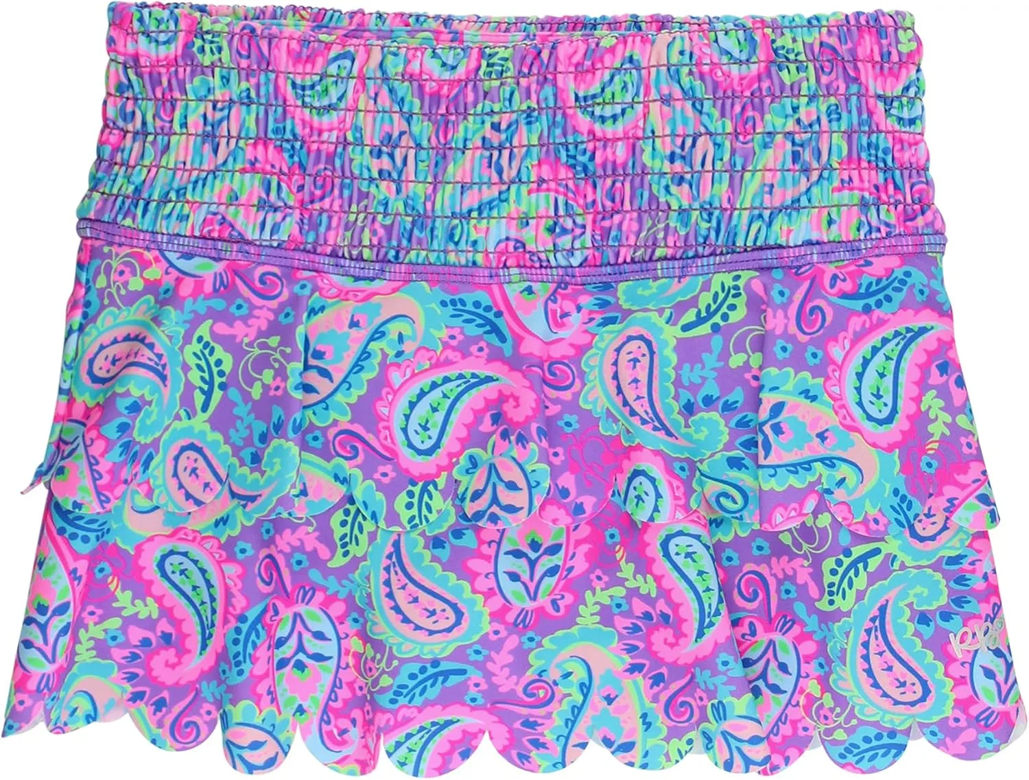 Активная юбка-шорты для девочек RuffleButts, Neon Paisley Pop