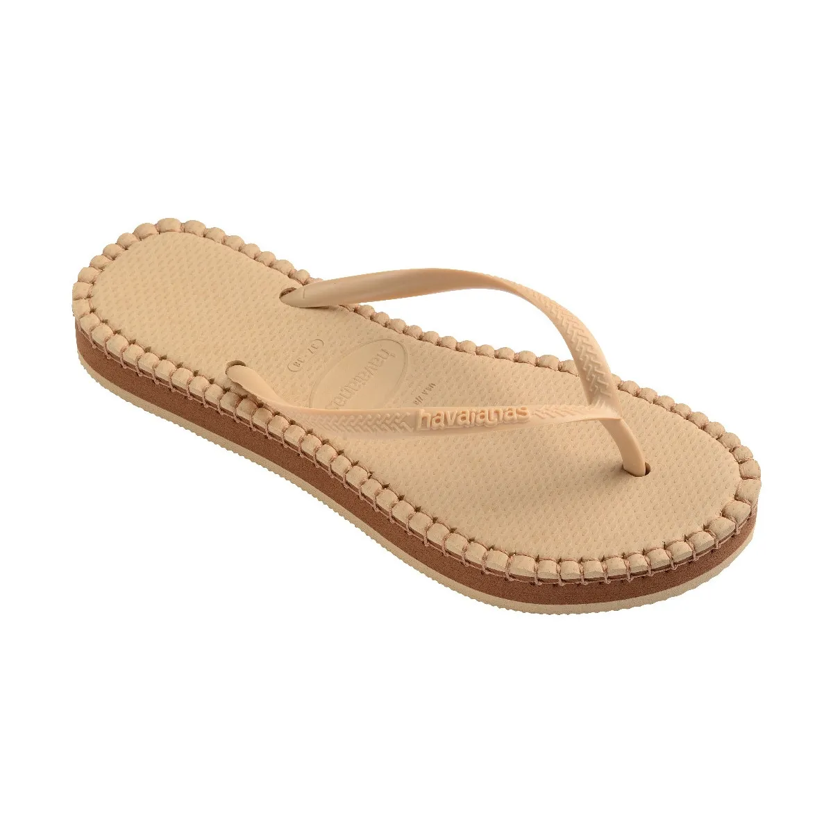 Женские шлепанцы Slim Flatform Loop золотого цвета 412 Havaianas — фото 4