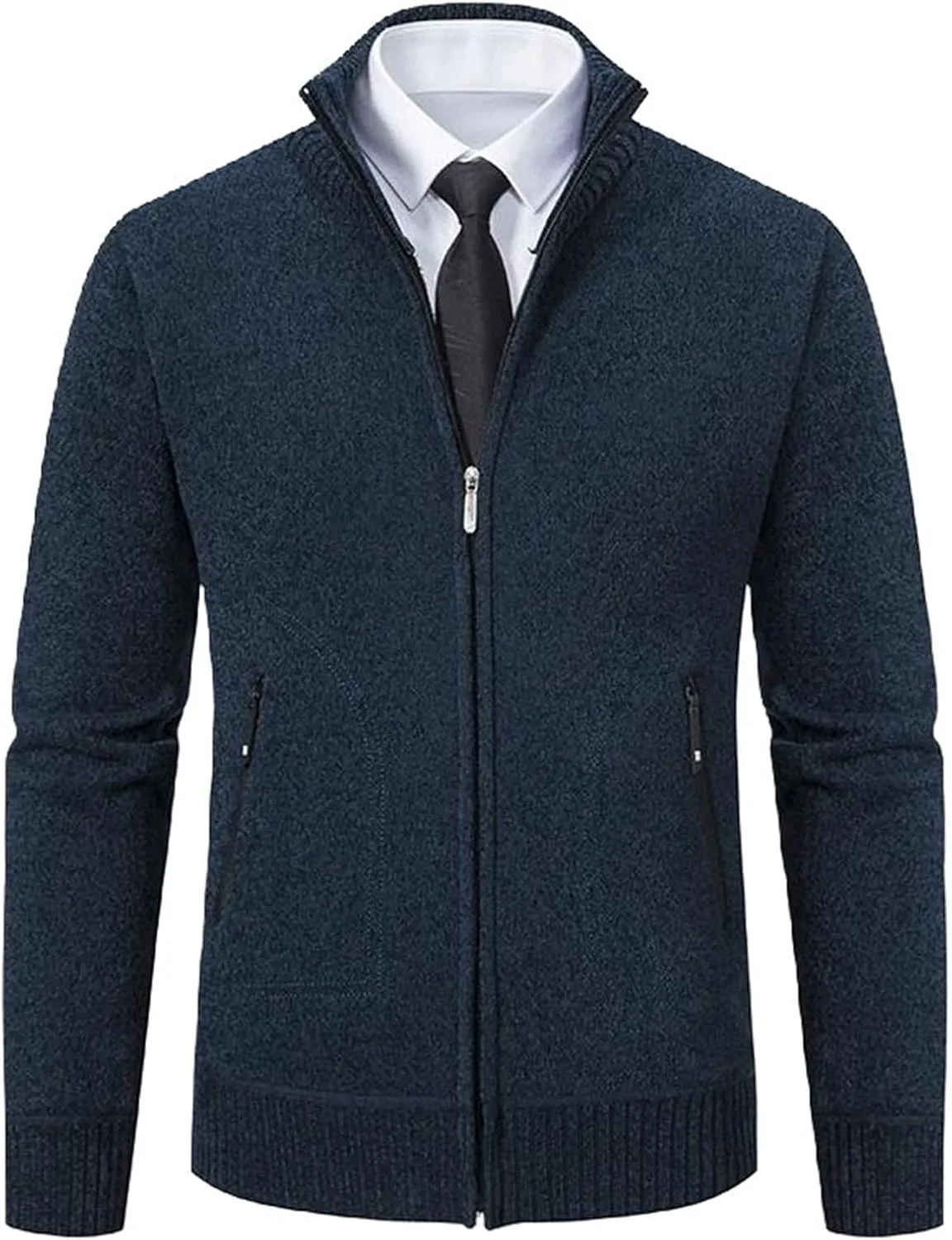 

Мужской кардиган с воротником стойкой, теплый и свободный