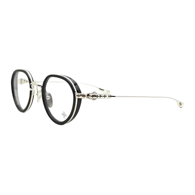 

Chrome Hearts Титановые ацетатные металлические круглые очки для мужчин черные, Black