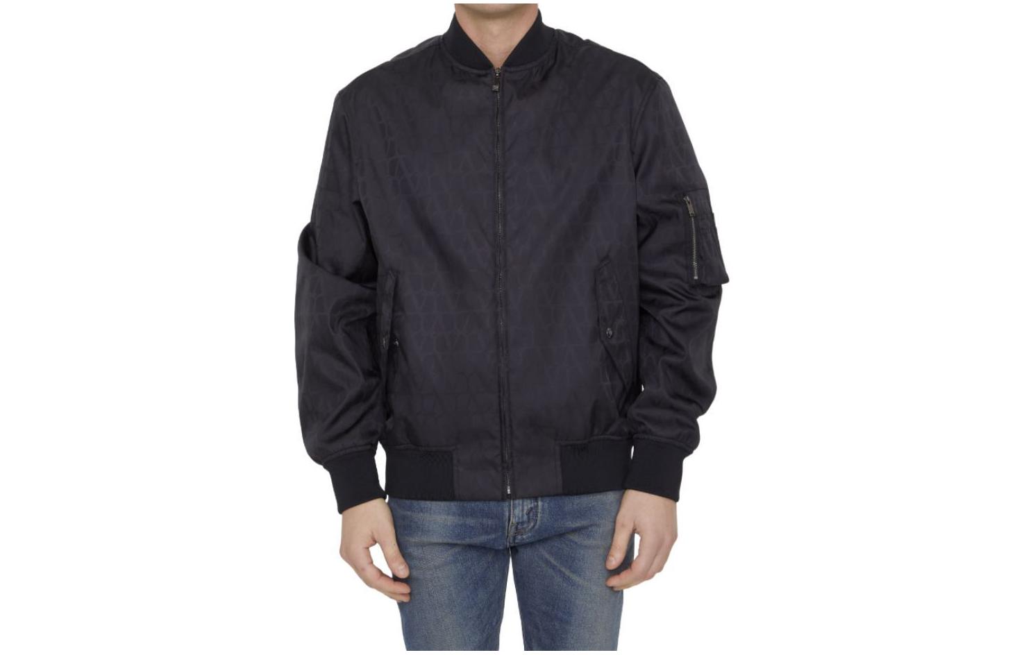 

Valentino Иконографическая жаккардовая куртка-бомбер на молнии, Black