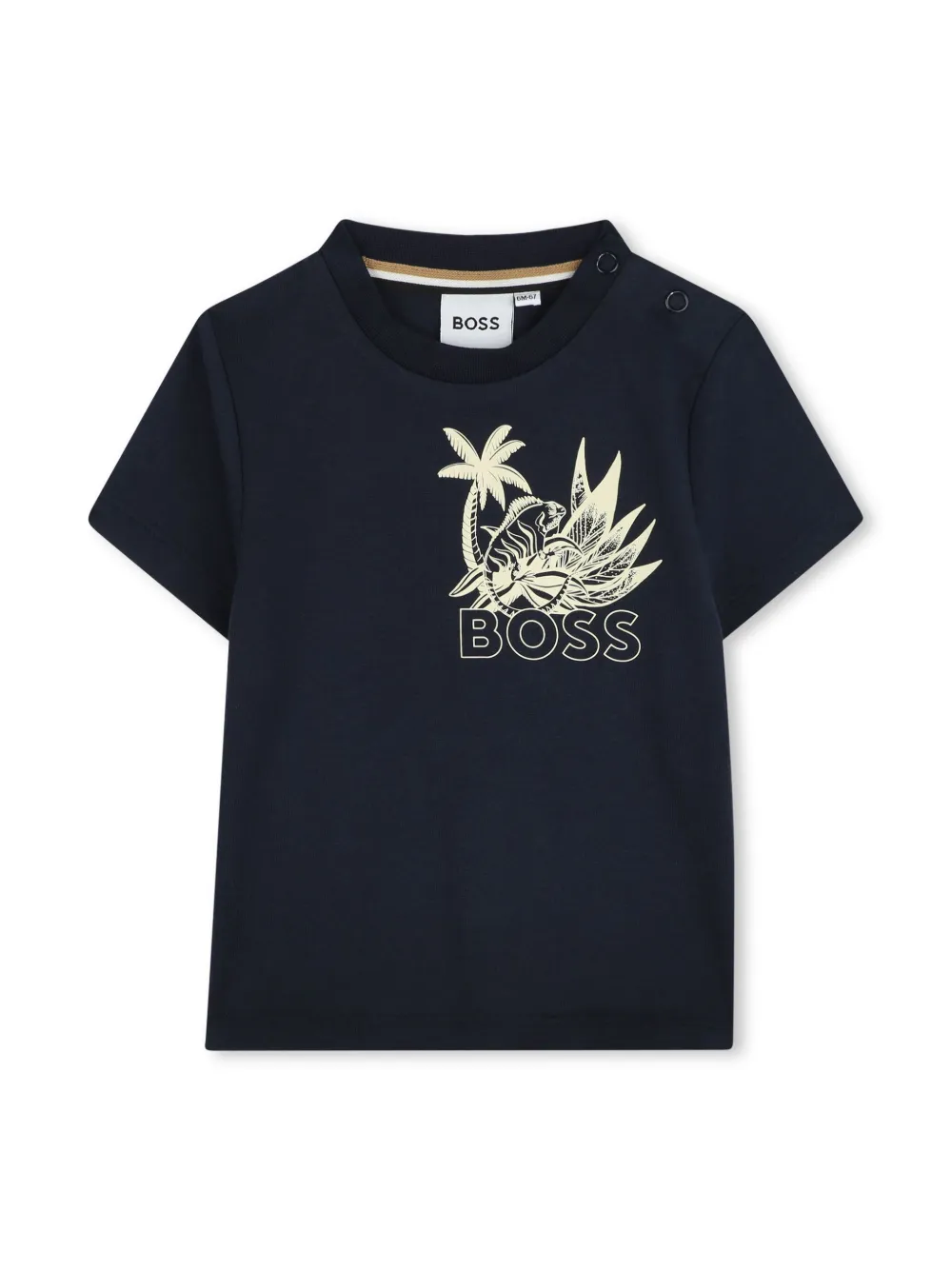 Комплект из футболки и шортов с принтом BOSS Kidswear, синий — фото 3