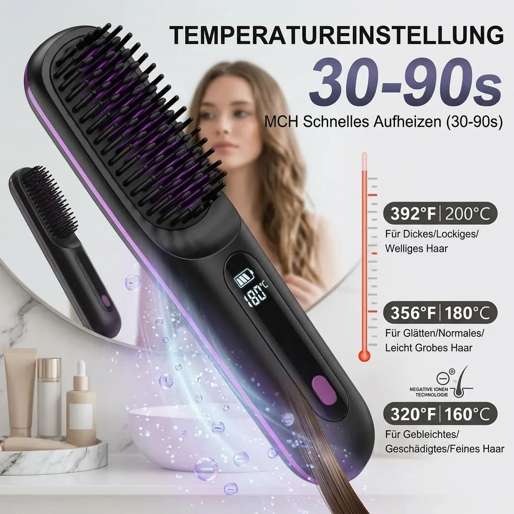 Профессиональная щетка для укладки волос «Lumabliss Styling Bürste» от Lumabliss Forbany, Black — фото 2