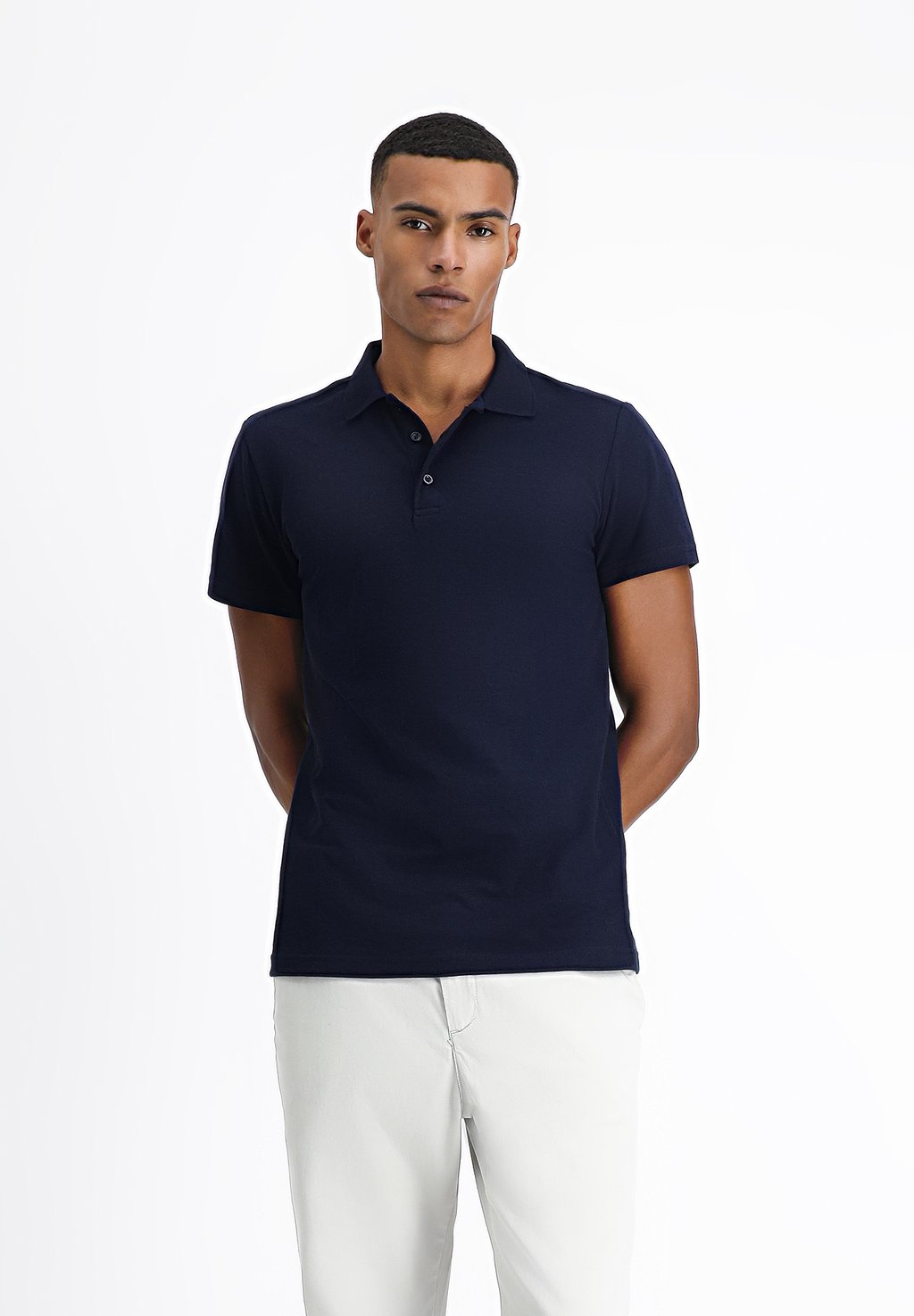 

Рубашка поло 3-BUTTON REGULAR CUT STIFF COLLAR Kigili, синий