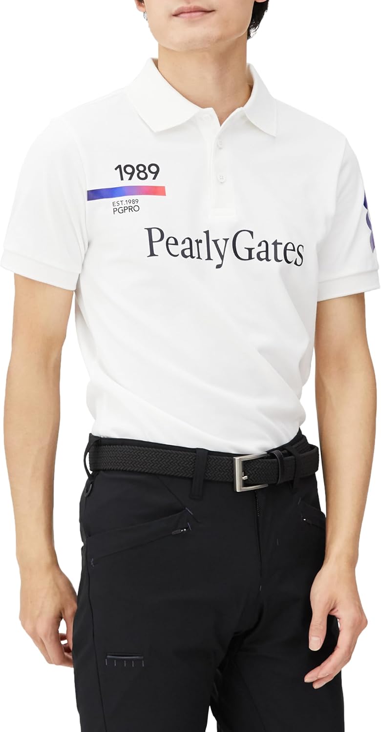 

Мужская поло-рубашка PEARLY GATES с коротким рукавом (влагоотводящая, быстросохнущая, пике) / для гольфа / 053-4160301, белый