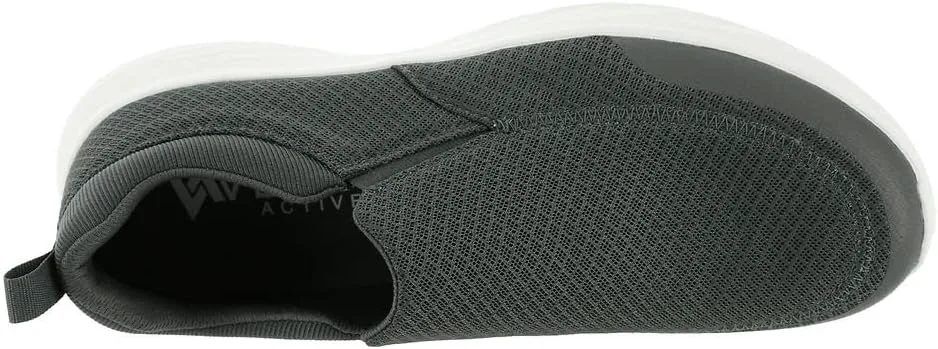 Мужские кроссовки Vevo Active Keystone Slip-On, дышащие, легкие, для ходьбы (доступны в широкой полноте), серый/белый — фото 2