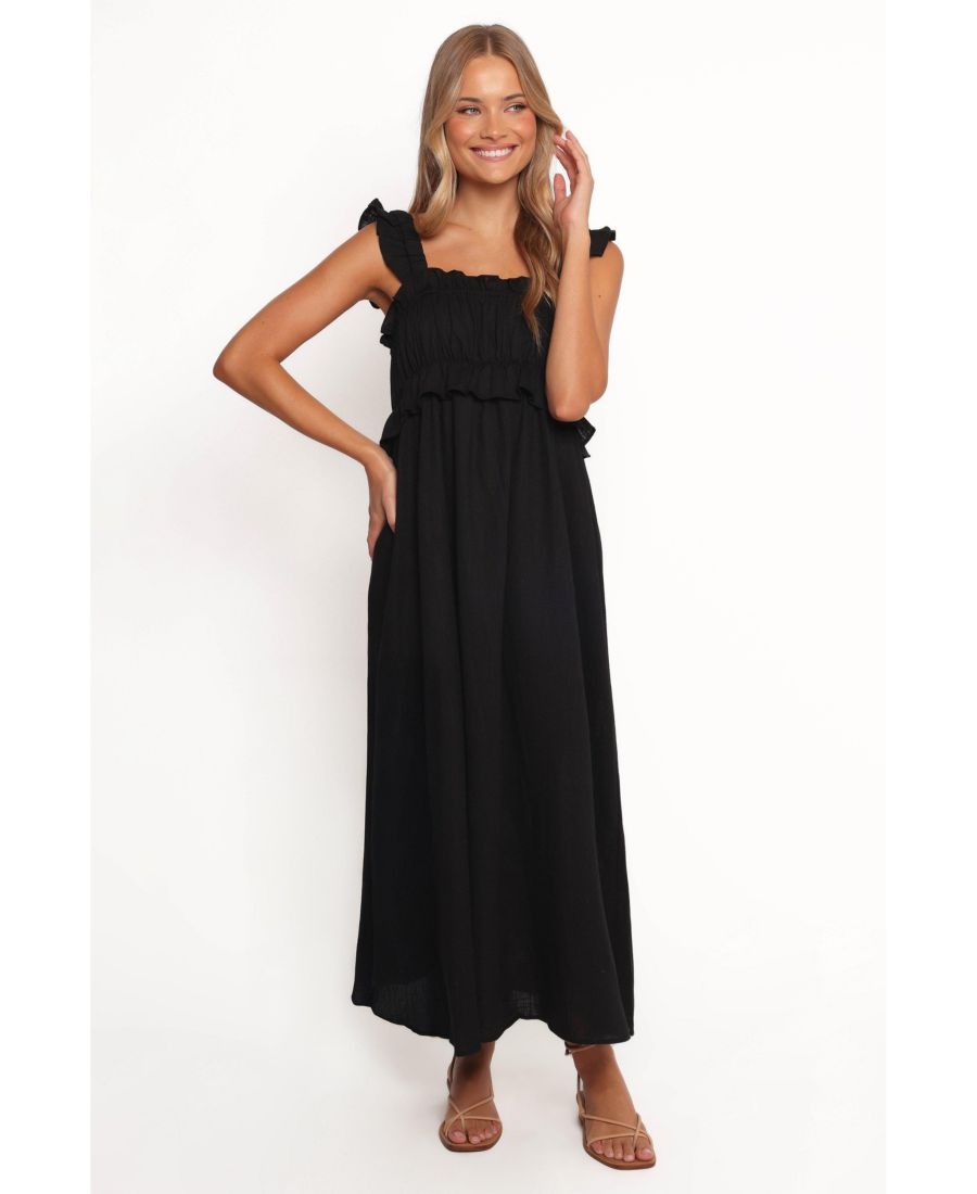 

Женское длинное платье Ross с оборками на бретелях Petal and Pup, Black