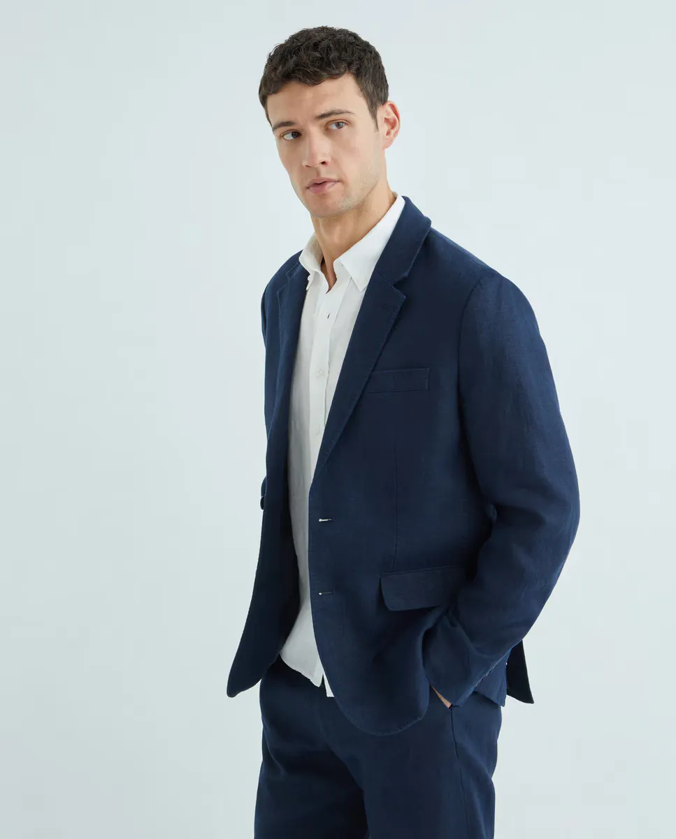 

Мужской блейзер из льна Michael Kors, темно-синий