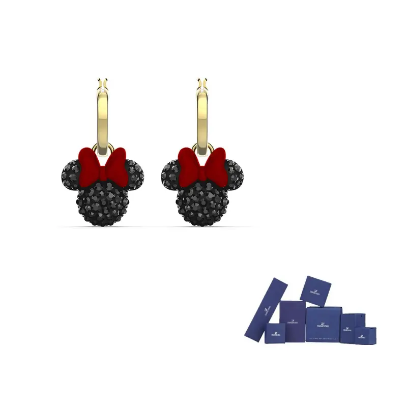 

Серьги Mickey & Minnie Faux Crystal Stone для женщин, цвет Black/Gold Swarovski, черный/золотой