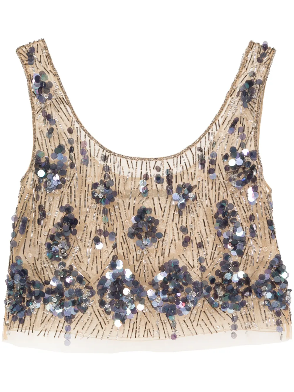 

Декорированный топ Alberta Ferretti, нейтральный
