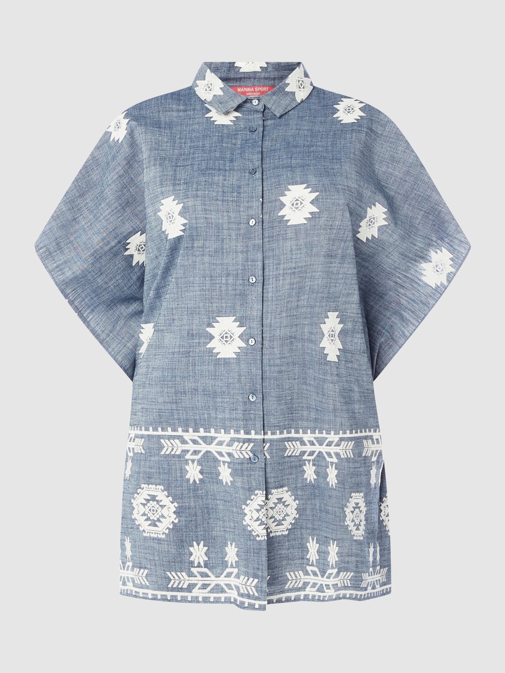 

Блузка PLUS SIZE с добавлением льна Marina Rinaldi, синий