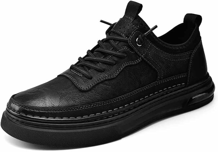 

Оксфордские туфли для мужчин, эластичные кожаные туфли на шнуровке без шнуровки, повседневные, формальные, удобные, ручной работы, из коровьей кожи Msyingl, черный