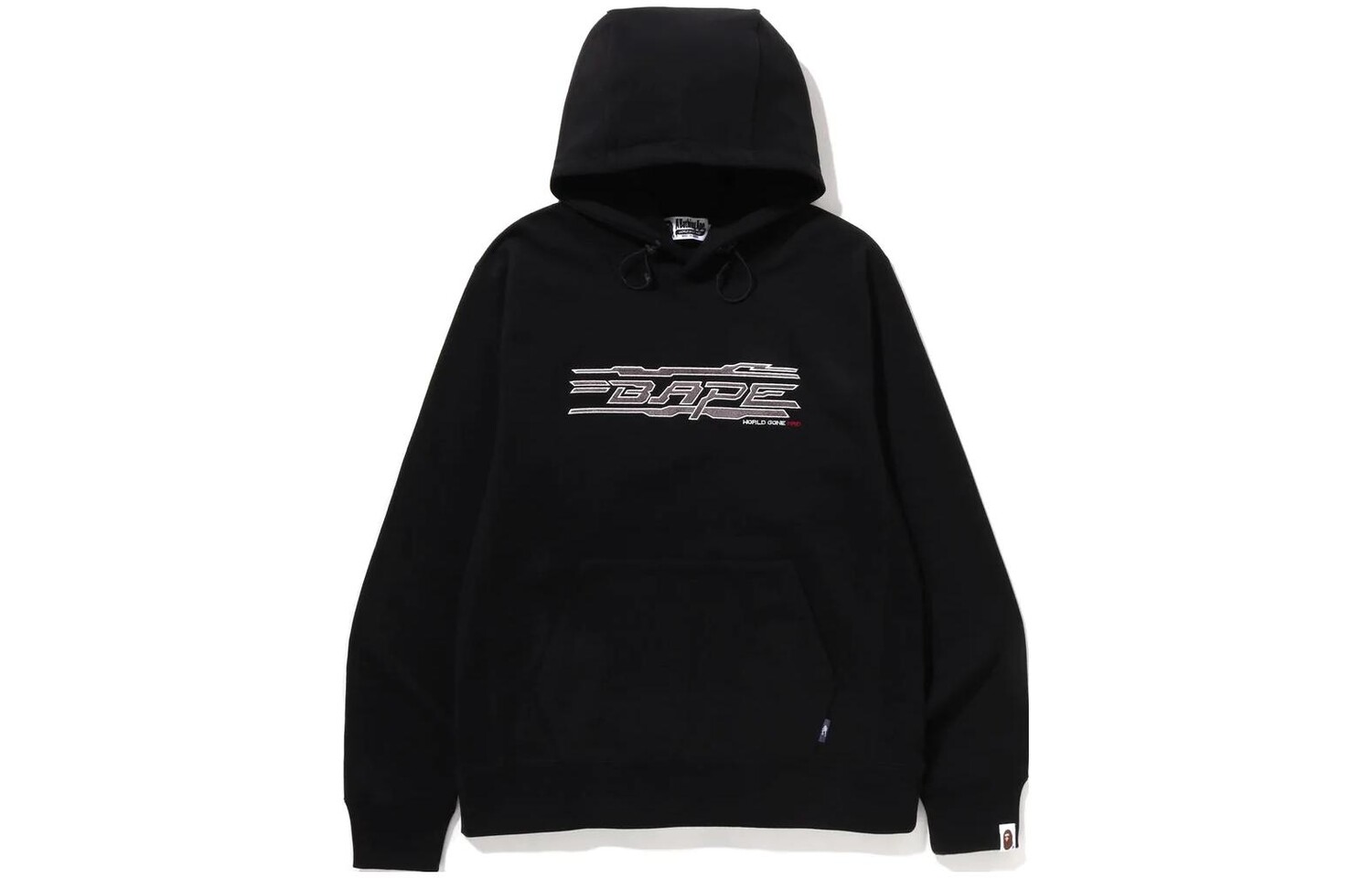 

BAPE World Gone Mad Вышитый свитер с капюшоном A Bathing Ape, черный