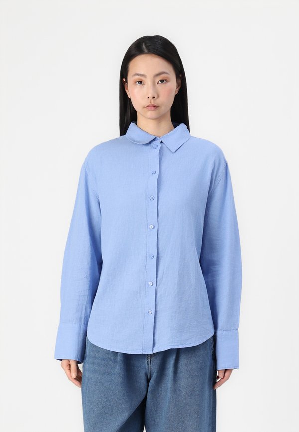 

Блузка на пуговицах Gina Tricot, синий