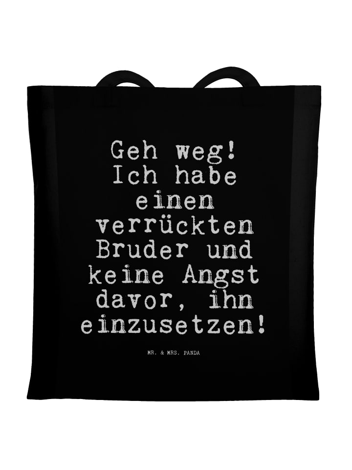 

Mr. & Mrs. Panda Сумка-шоппер «Уходи! У меня есть...» с надписью, написанной черным шрифтом