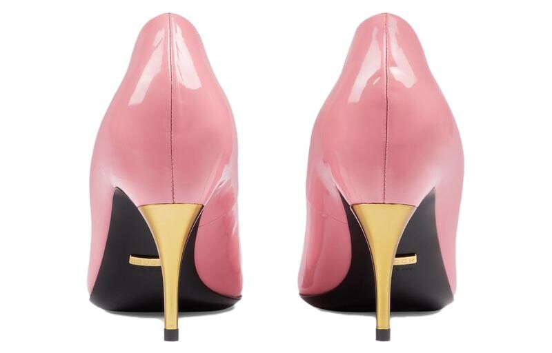 Туфли женские Gucci Mary Jane, розовый / золотой — фото 4