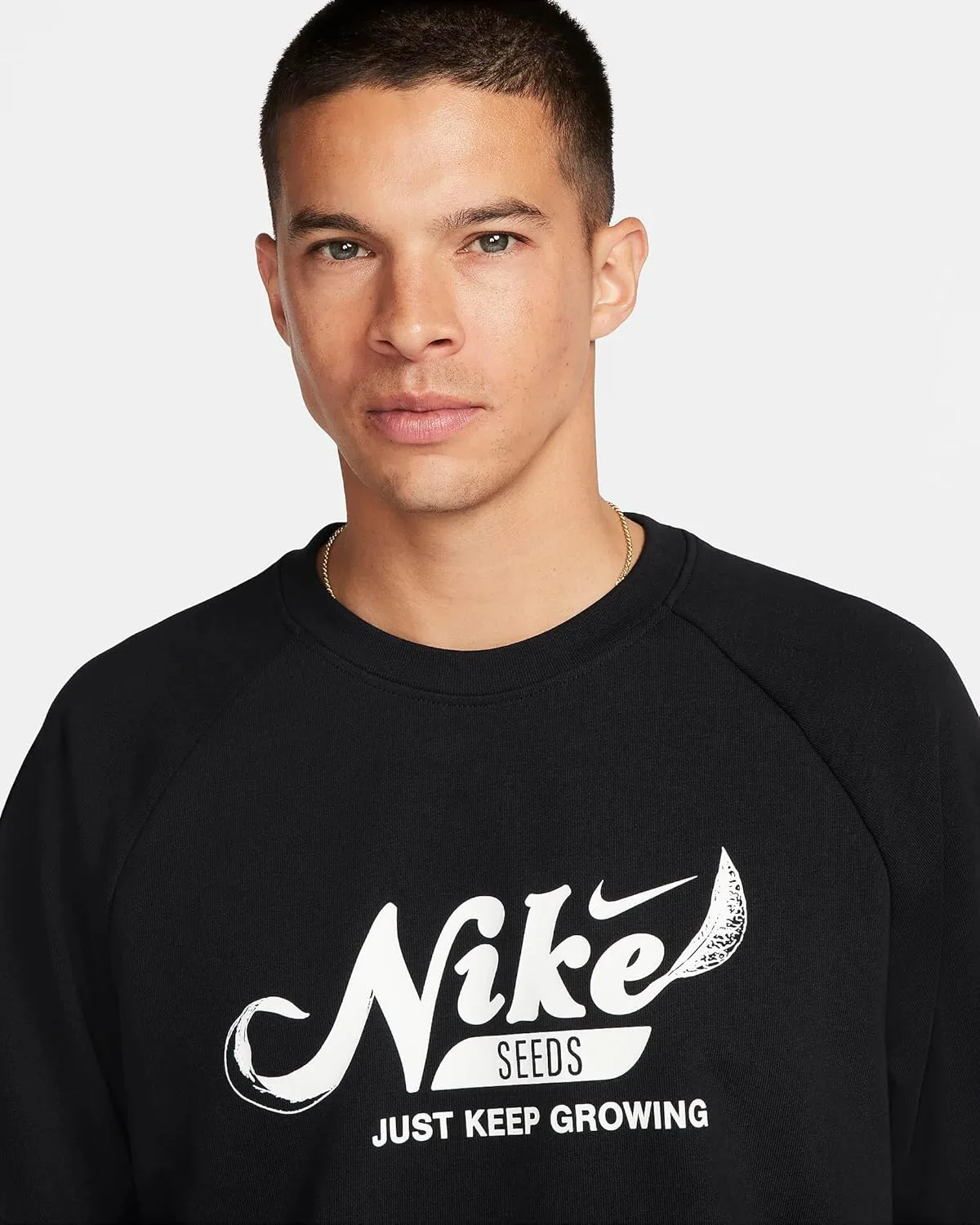 Nike мужская футболка Dri-FIT Fleece с круглым вырезом, Photon Dust/Deep Royal Blue — фото 2