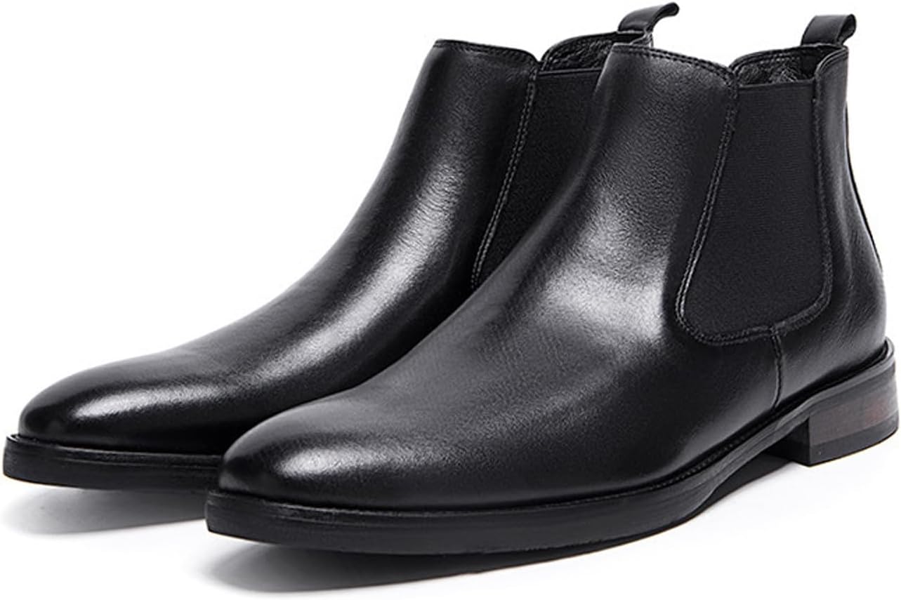 

Мужские черные ботинки Chelsea Santimon из натуральной кожи с запрессовкой, модные ботинки для вечеринки, свадьбы и повседневного делового гардероба