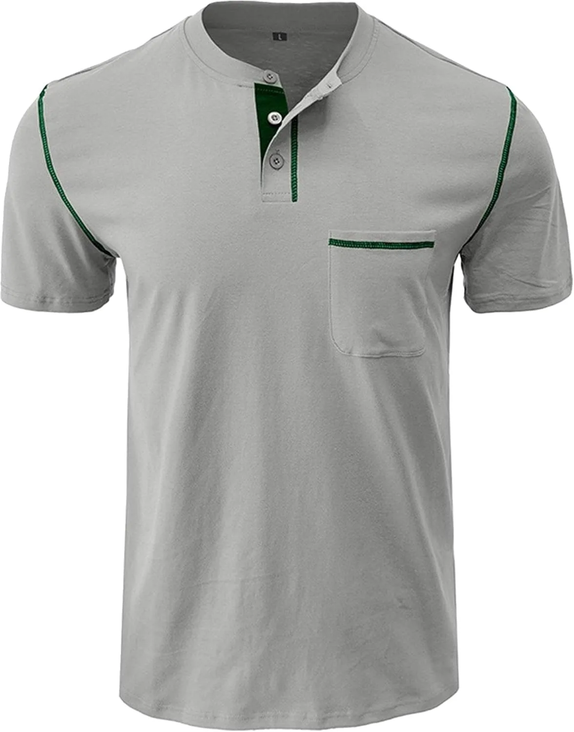 

Мужская футболка хенли с коротким рукавом, легкая, хлопковая Maiyifu-GJ