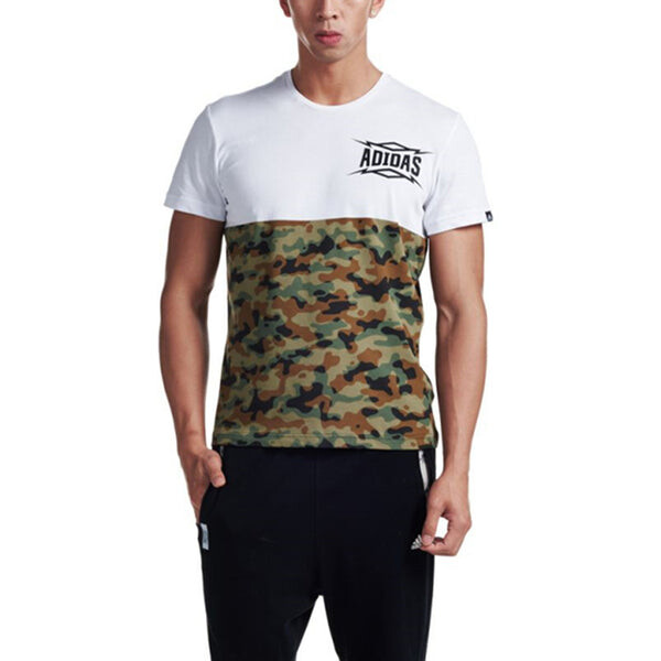 Футболка summer attack camouflage colorblock sports round neck short sleeve white Adidas, мультиколор — фото 4