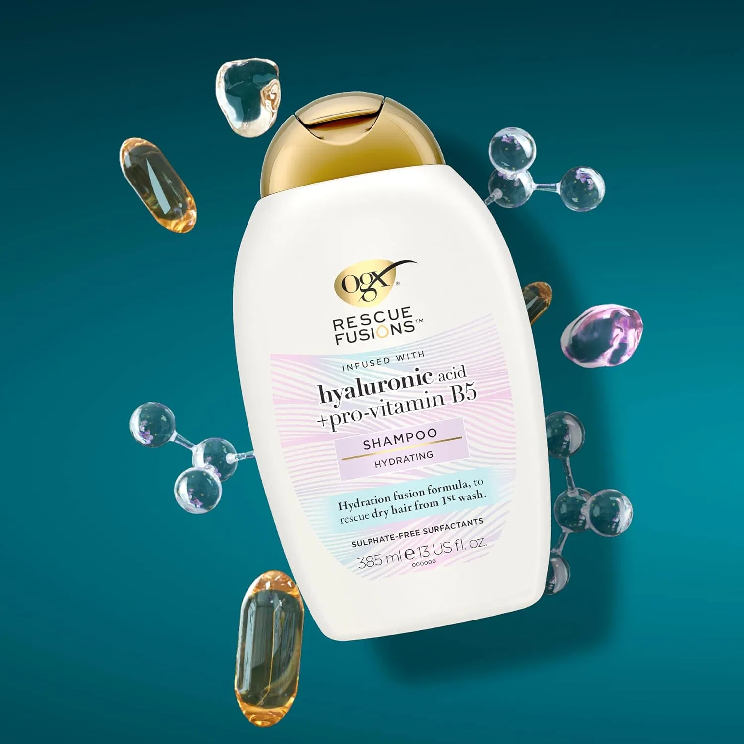 Увлажняющий шампунь OGX Rescue Fusions с гиалуроновой кислотой 385 мл Ogx — фото 2